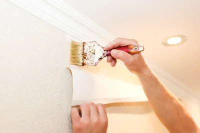 Pose de papier peint à Veix — revêtements muraux et toiles de verre
